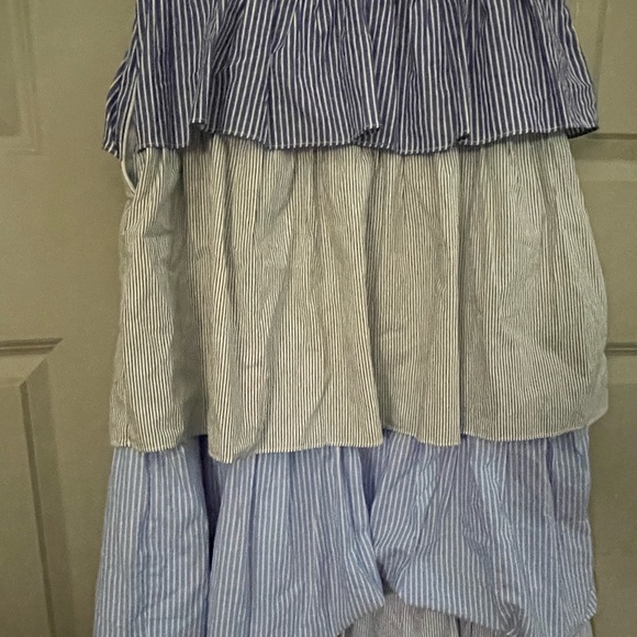 NWT Blue Stripe Tiered Midi Dress - Picture 11 of 12